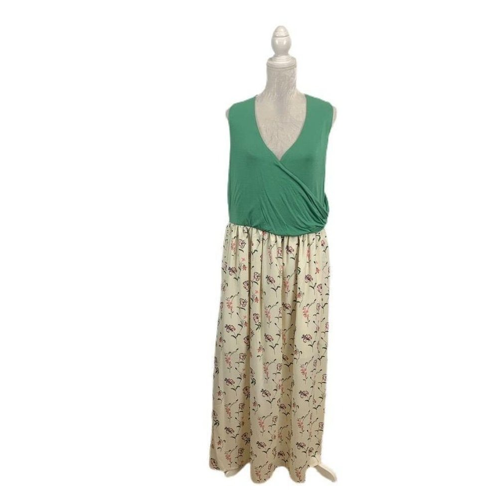 ModCloth‎ Faux Wrap Maxi Dress Mixed Media Lily 3X